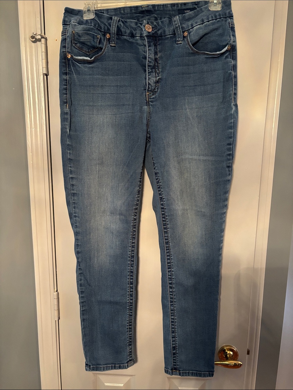Seven 7 Skinny Faded Ginsberg Blue Denim Jeans